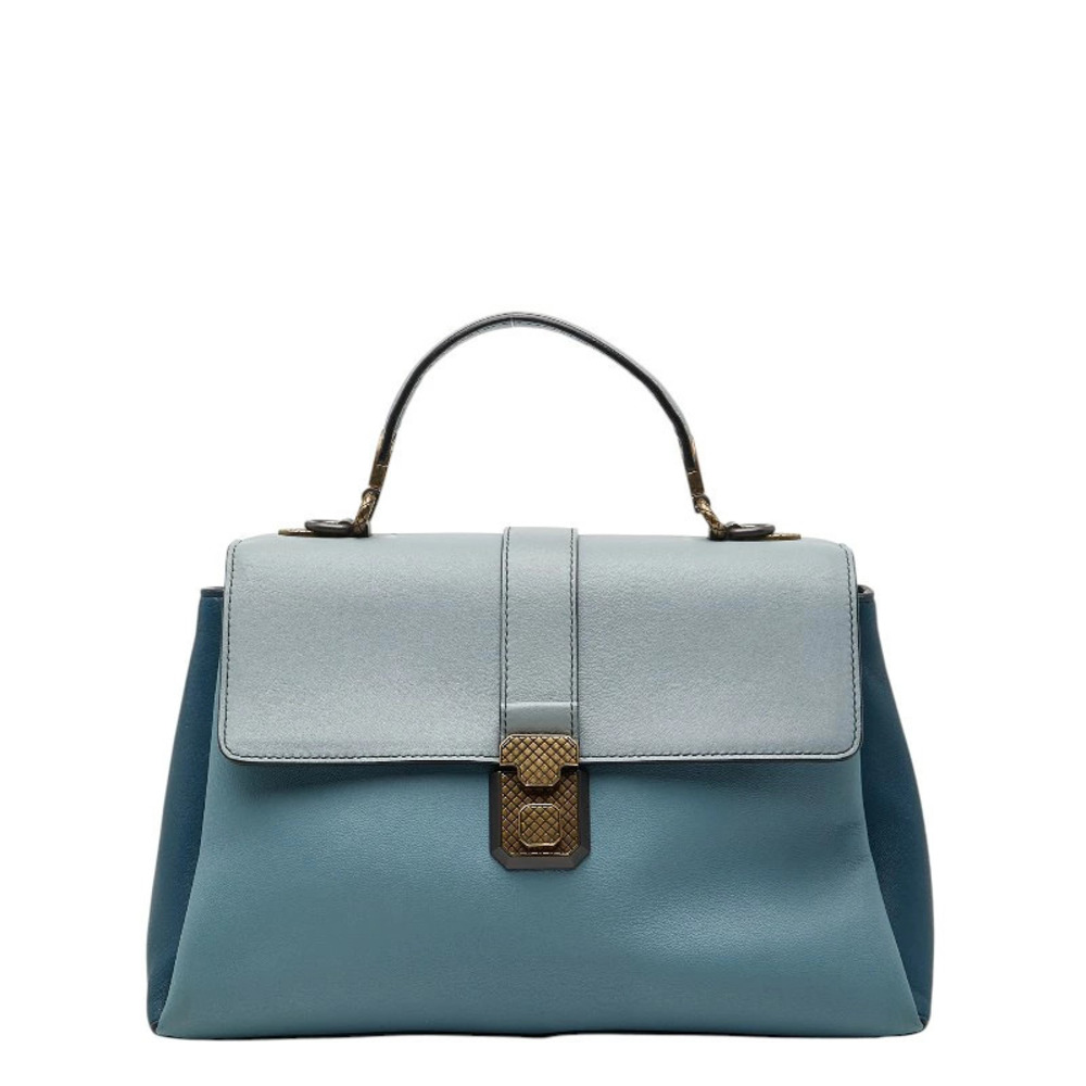 Bottega Veneta Piazza Handbag Blue Leather Bottega Veneta